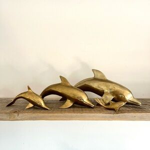 Brass Dolphin sculptures Set of 4